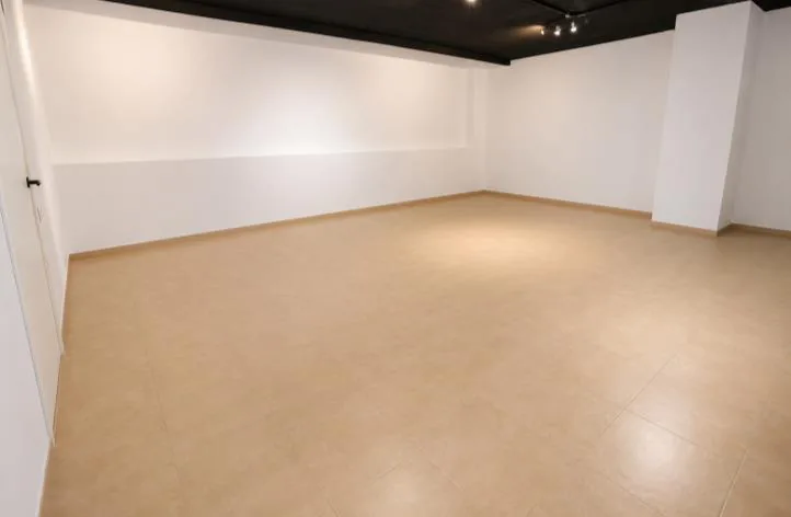 Sala diàfana de la planta baixa amb parets blanques i paviment clar